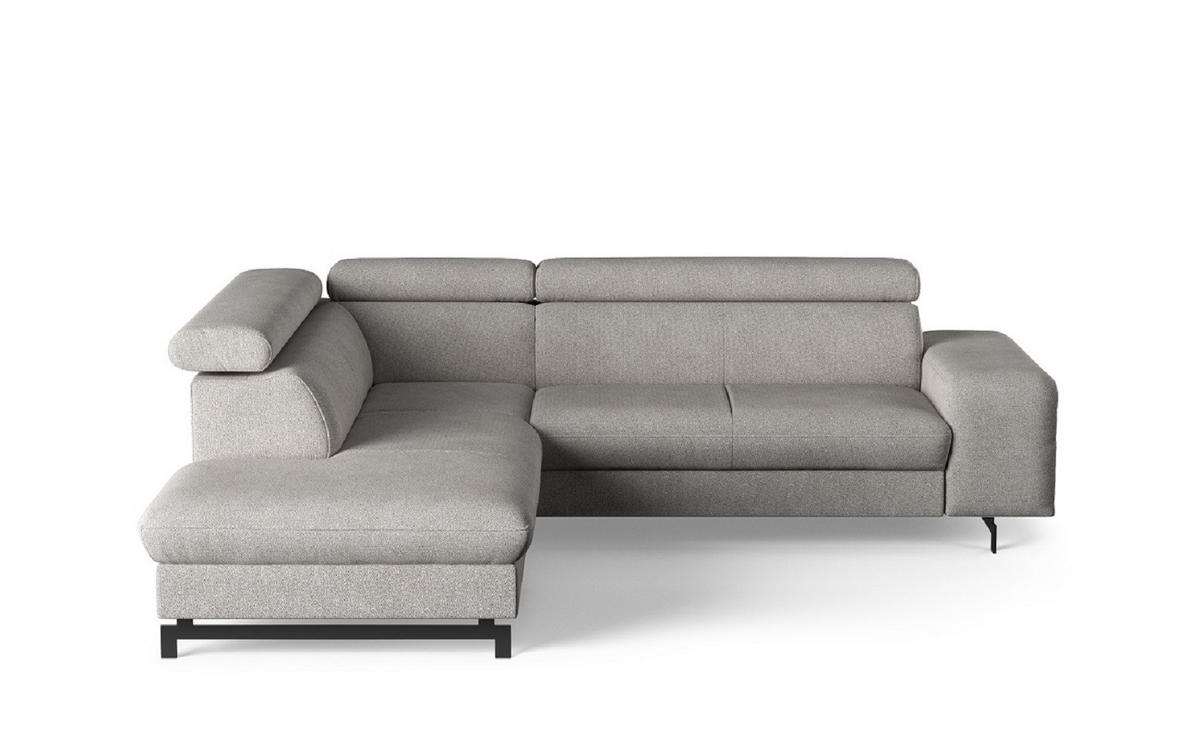 ECKSOFA mit Schlaffunktion und Bettkasten - Hellgrau/Schwarz, Kunststoff/Textil (262/215cm) - Cotta