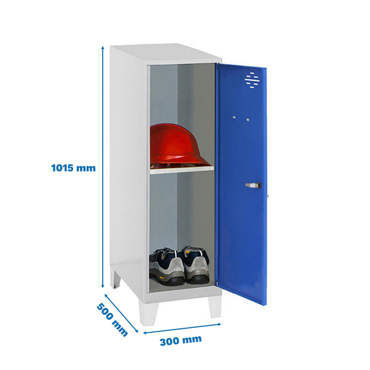 SCHLIESSFACHSCHRANK Amego HxBxT 101,5x30x50 cm 1x Fachboden Mit Standfüße Blau-Grau - Blau, Metall (30/101.5/50cm) - PROREGAL