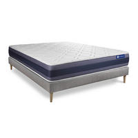 BETT Actimemo morpho Memory-Schaum 180 x 190 cm h1 - Kit Bettgestell Grau - Beige/Grau, Holz (180/190cm) - ACTISOM