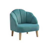 KINDERMUSCHELSESSEL - Samt - Blau - COBACA - Pink, Textil (47/53/50cm) - Vente-Unique