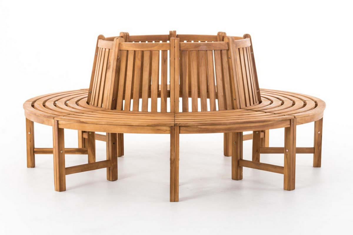 BAUMBANK Nova rund 200 cm teak - Braun, Holz (200/89.5/200cm) - TPFGarden