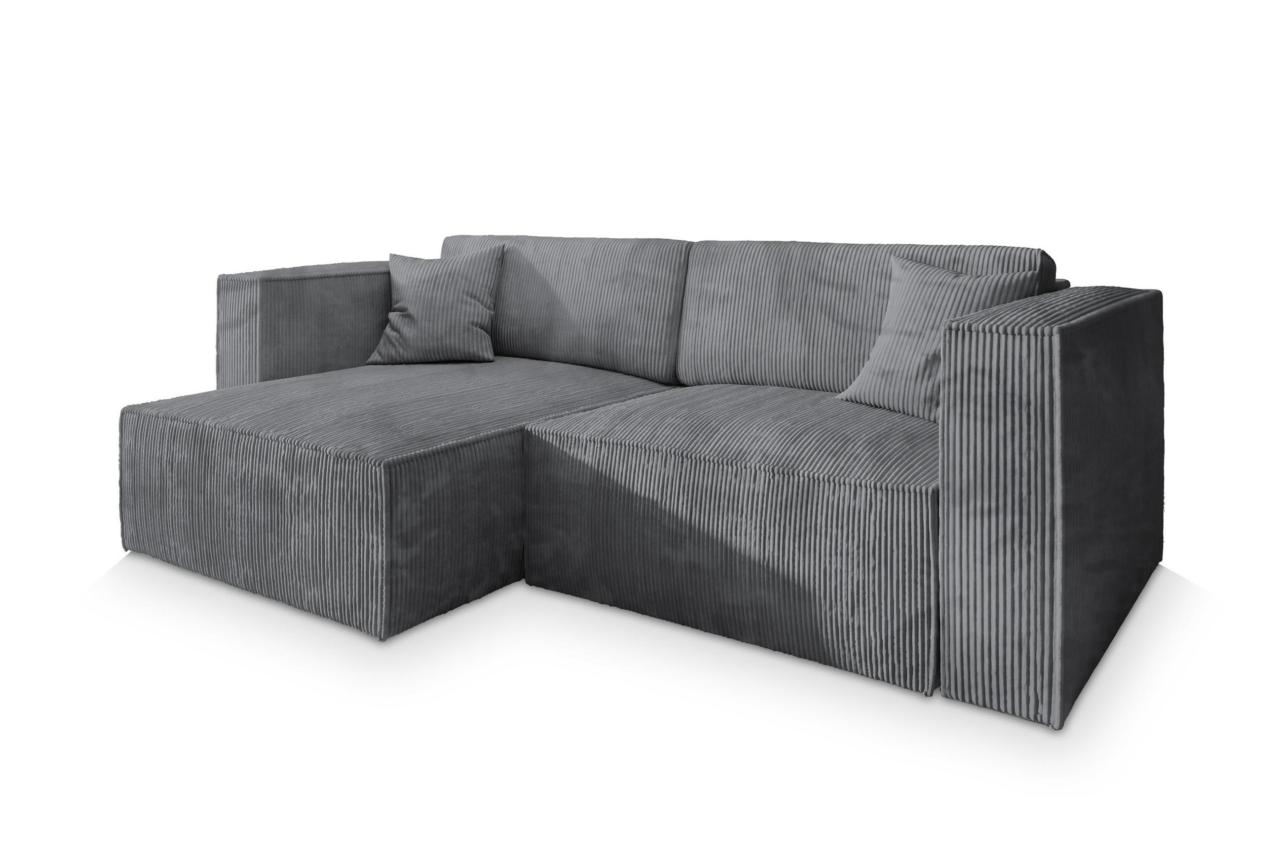 ROHOVÁ SEDAČKA NERIO šedá - šedá, dřevo/textil (245/148cm) - MASSENO