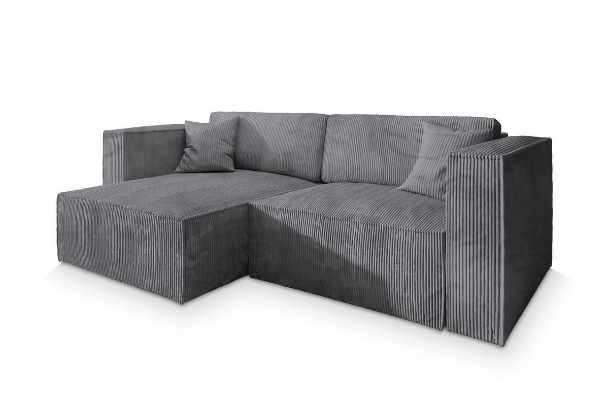 ROHOVÁ SEDAČKA NERIO šedá - šedá, dřevo/textil (245/148cm) - MASSENO