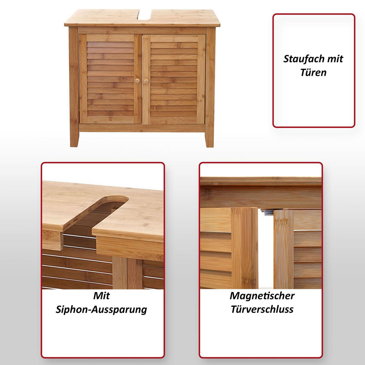 WASCHBECKENUNTERSCHRANK Braun - Braun, Holz (80/60/40cm) - MCW