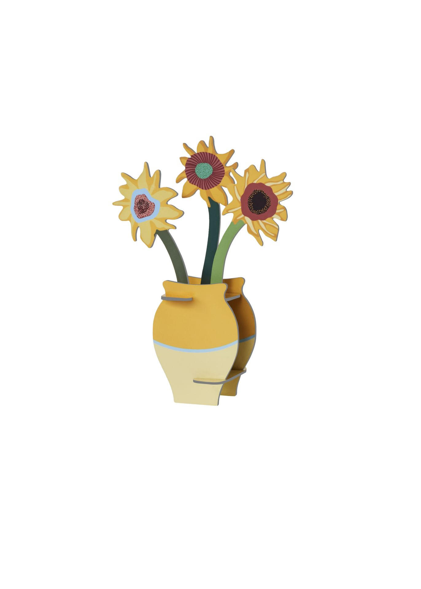 DEKOFIGUR Sonnige Blumenvase 4/14 cm - Multicolor, Wellpappe (4/14/11cm) - KUNSTLOFT