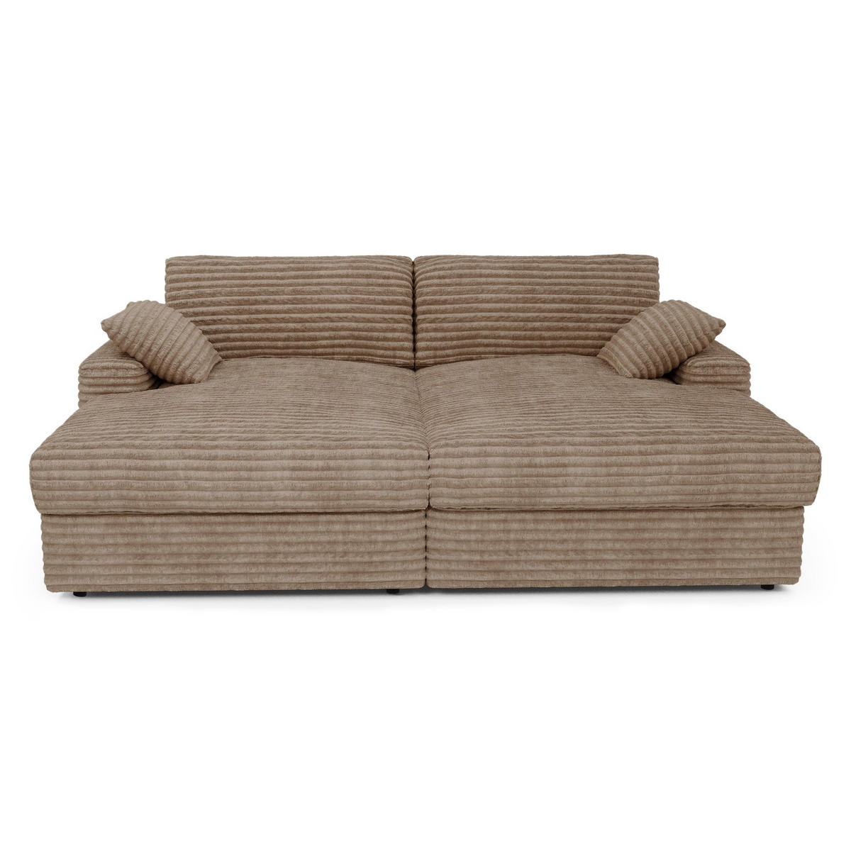 SOFA PLUM XXL-Cord Taupe 260cm - Taupe, Textil (260/83/155cm) - Premium Interiors