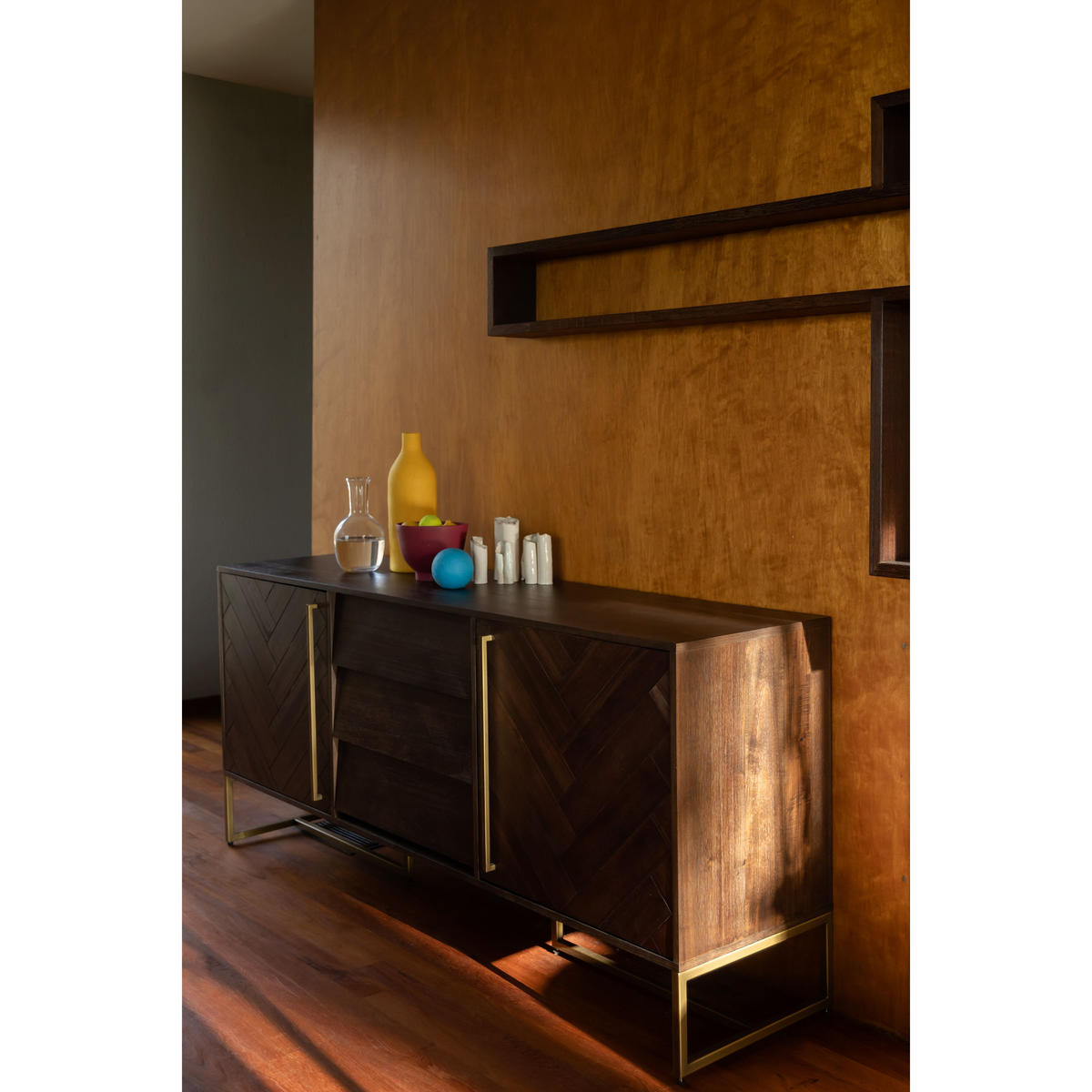 SIDEBOARD Klasse Hoch Dunkelbraun - Braun, Holz (180/80/45cm) - Dutchbone