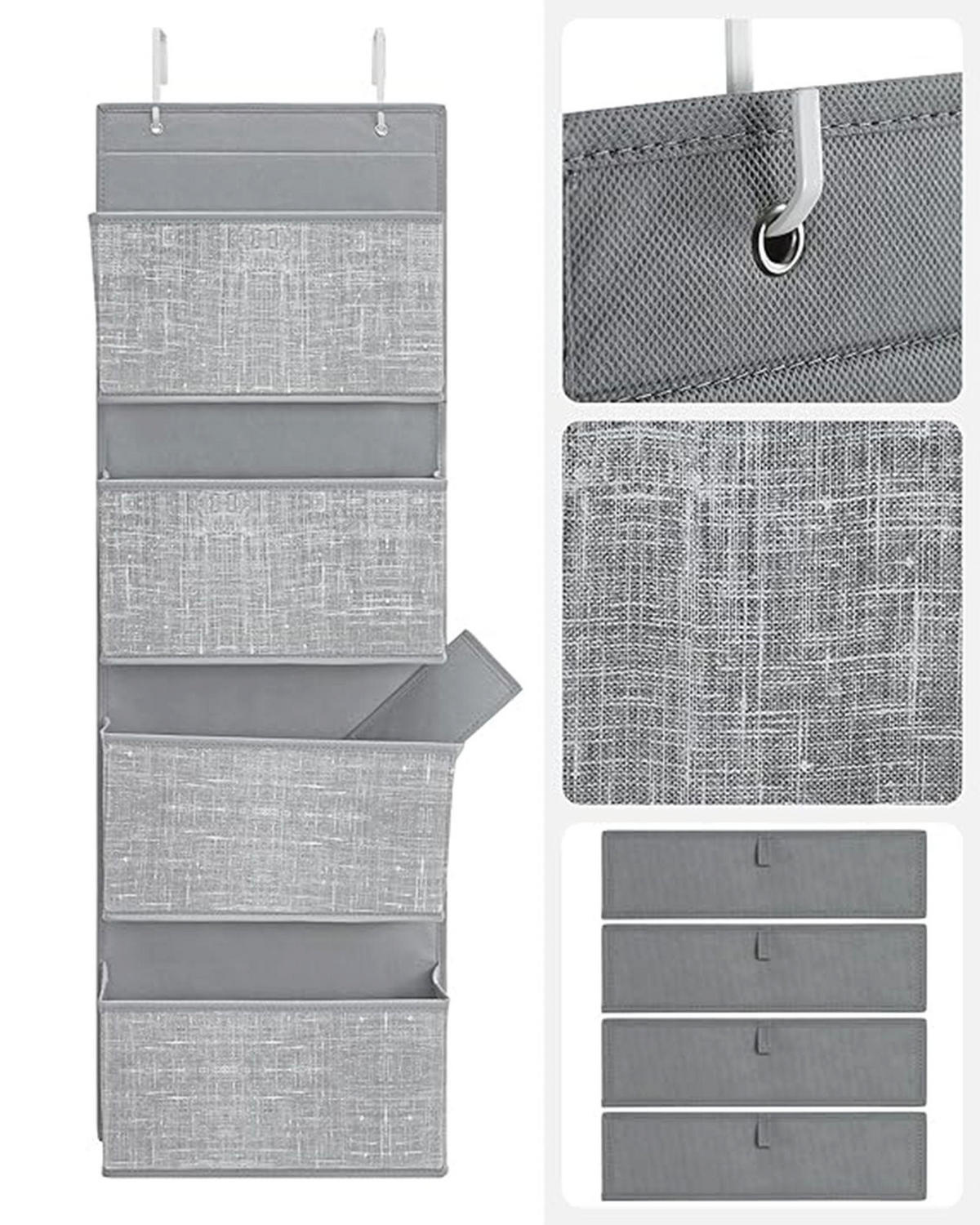 HÄNGEREGAL JEDDAH - Grau, Textil (12/100/33.5cm) - Hansiro
