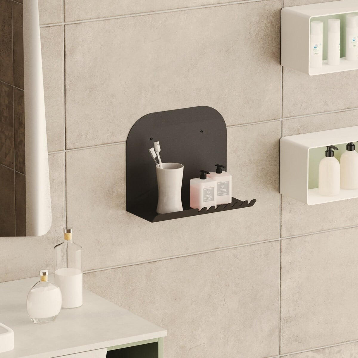 WANDREGAL aus metall 12/28/23 cm - Schwarz, Metall (12/23/24cm) - Calicosy