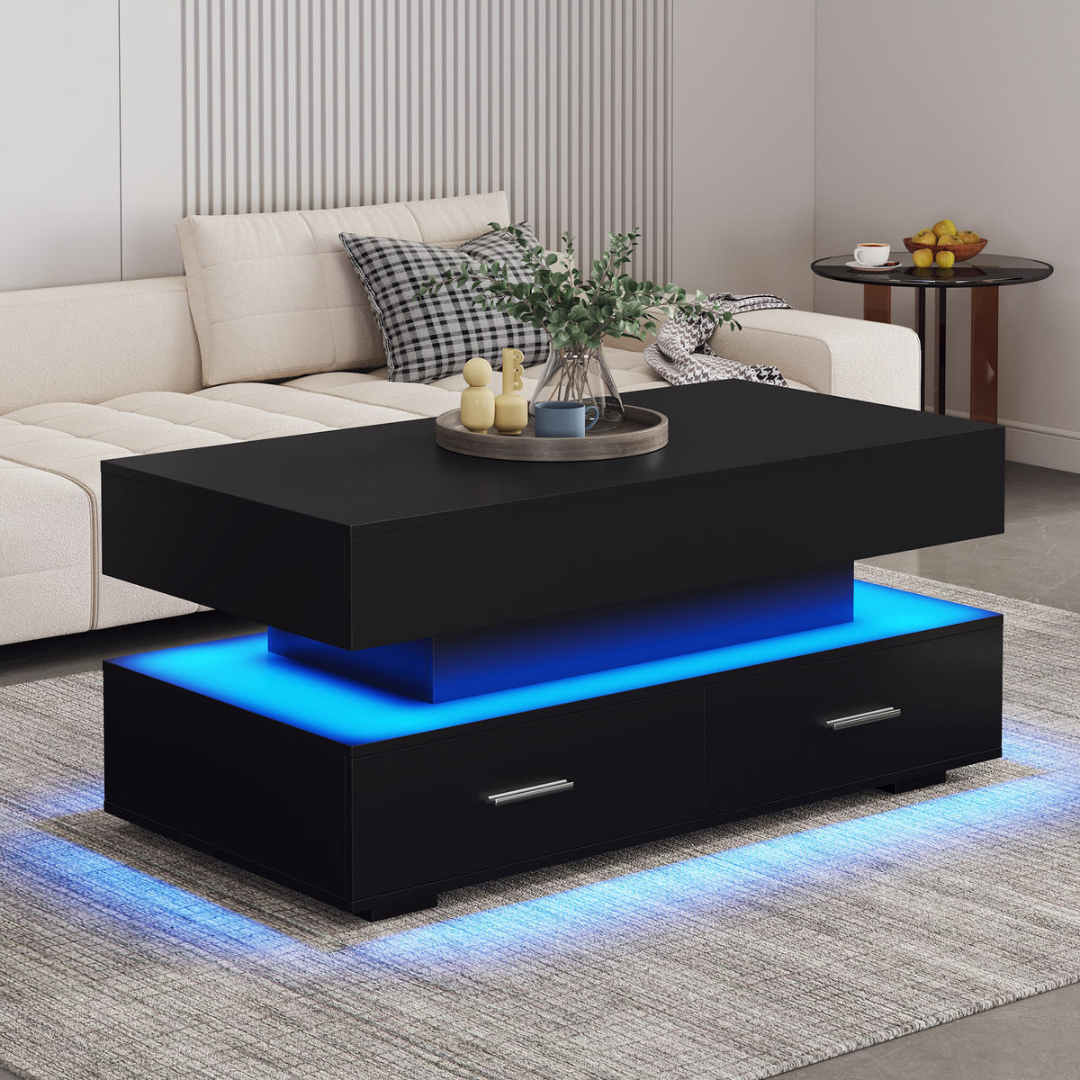 COUCHTISCH Schwarz 100/50/44 cm - Schwarz, Holzwerkstoff (100/50/44cm) - Urban Meuble