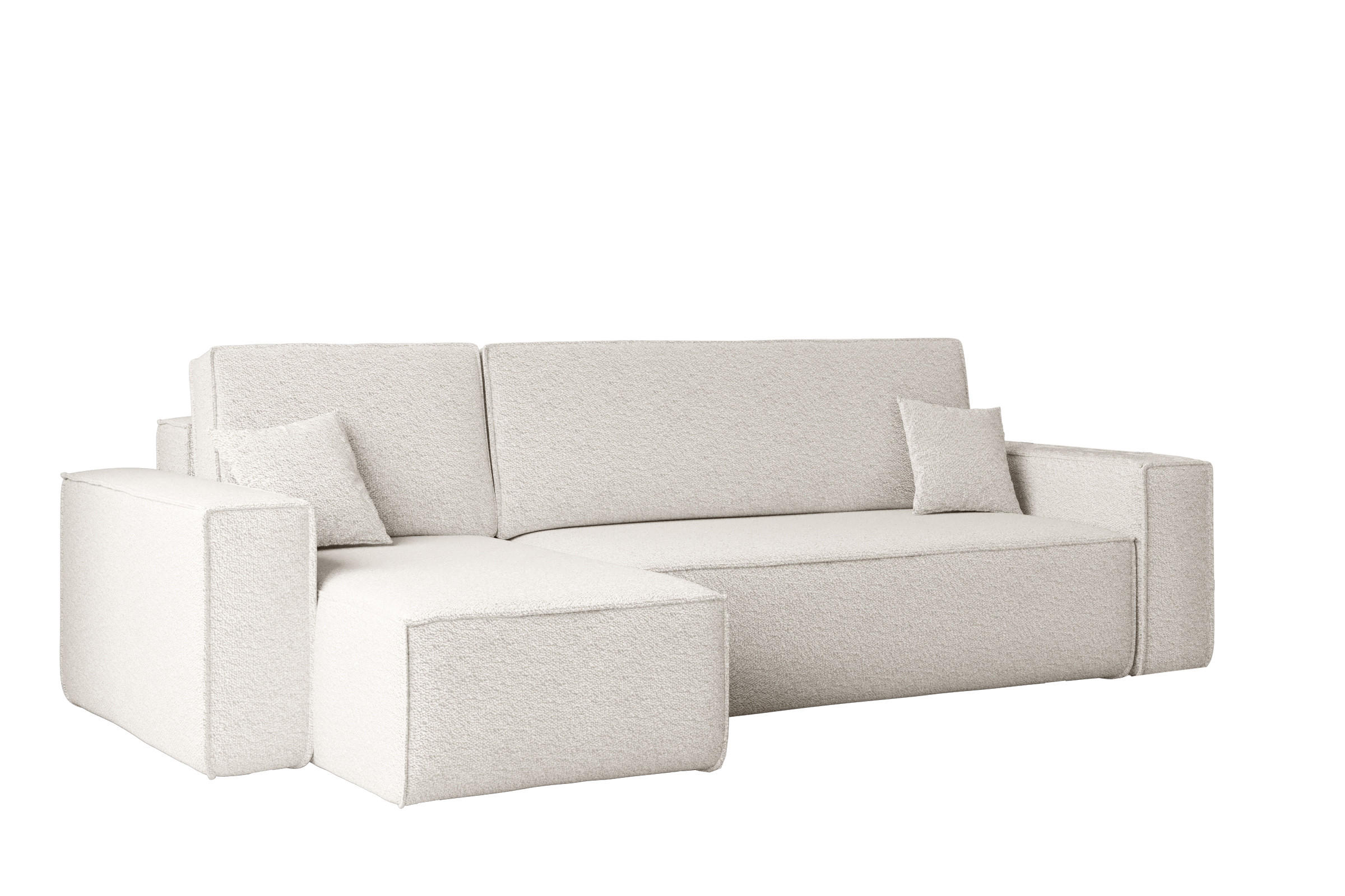 ECKSOFA Mit Schlaffunktion Und Bettkasten L-Form BEST Stoff Abriamo Ecru Links - Ecru, Holz/Textil (142/244cm) - Kaiser Möbel