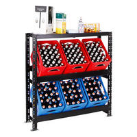 GETRÄNKEKISTENREGAL Tegernsee XL 110x110x30 cm für 6 Kästen + Board Schwarz - Schwarz, Metall (110/110/30cm) - PROREGAL