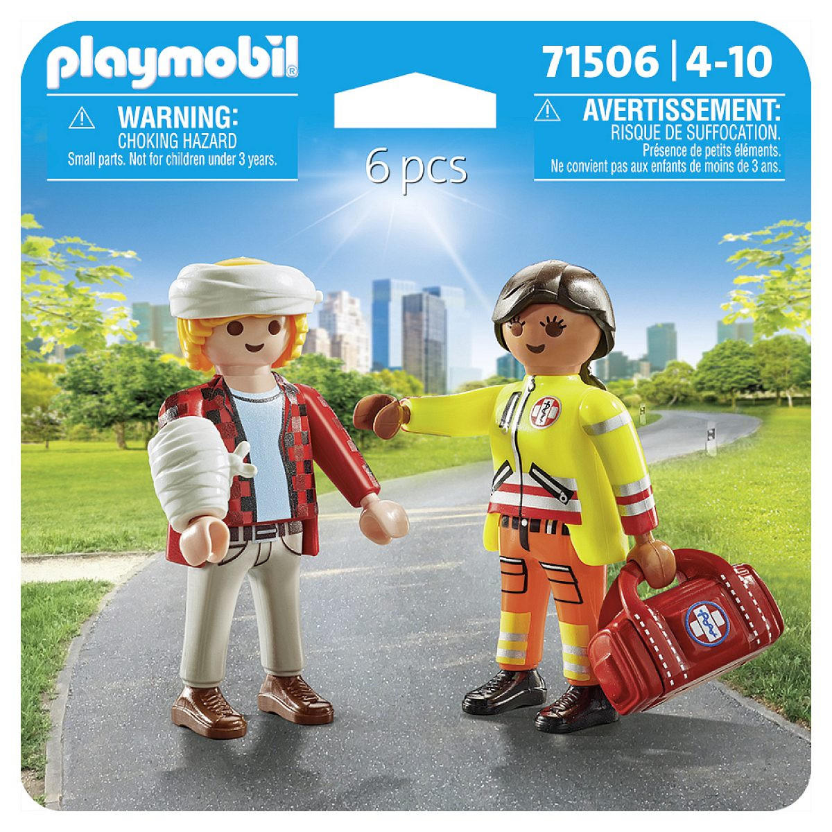 SPIELSET Ersthelfer bei Verletzten - Blau, Kunststoff (4/15/15cm) - Playmobil