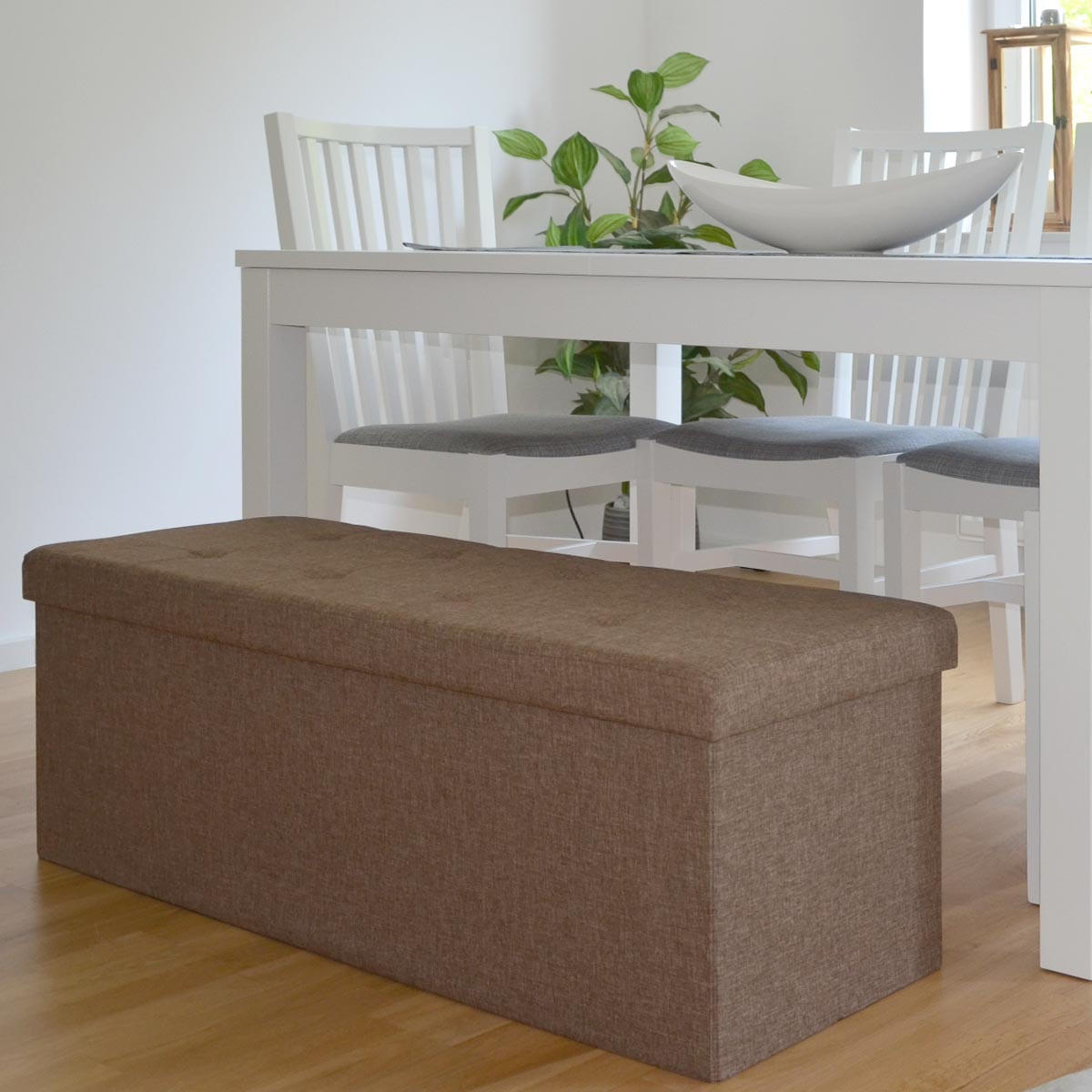 SITZBANK Faltbar, 110/38/38 cm, mit 2 Trennwänden, 120 Liter, Braun - Braun, Kunststoff (38/38/110cm) - Dunedesign