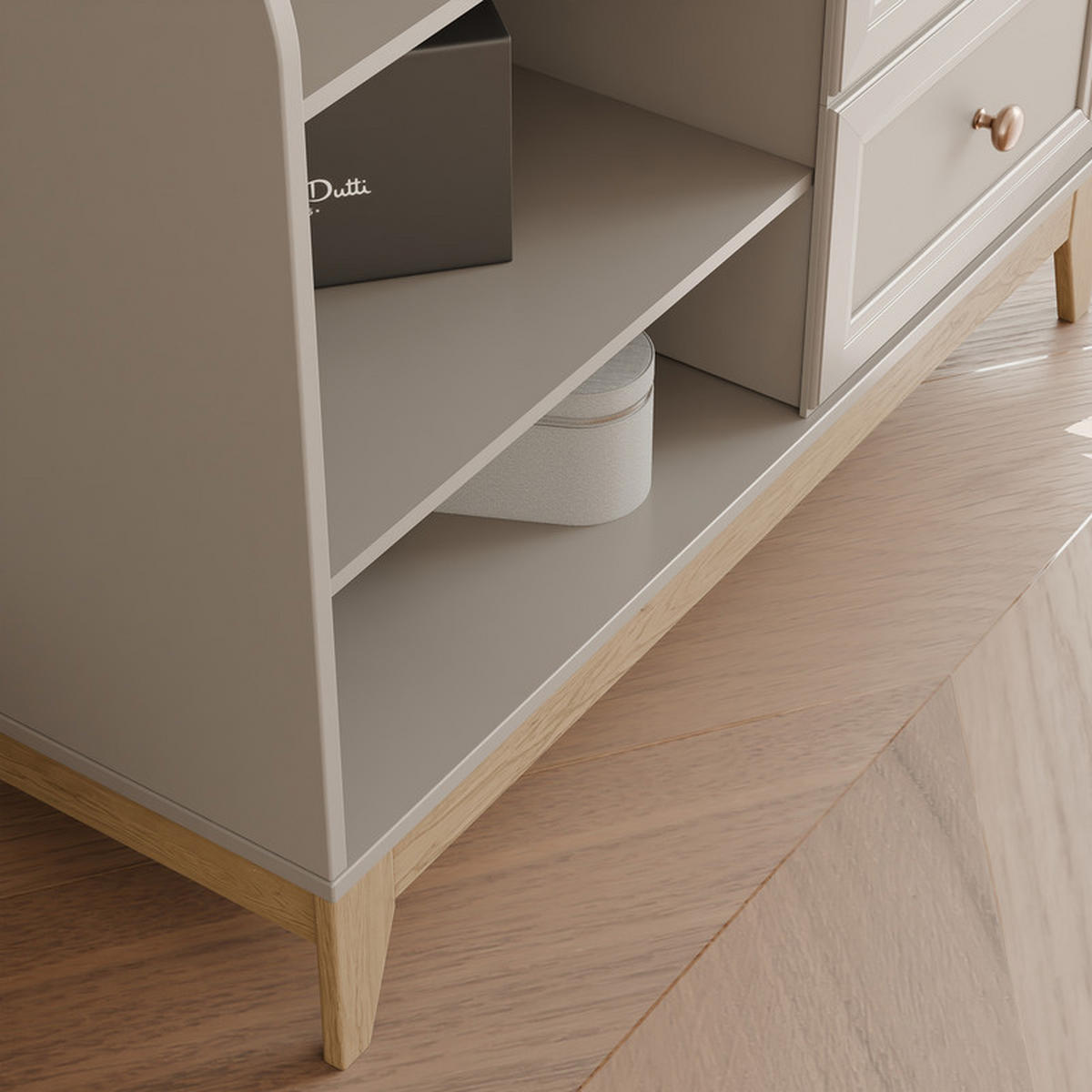 GARDEROBENSCHRANK DIUNA in 100/35/193 cm Kaschmir - Kaschmir/Roségold, Holz/Holzwerkstoff (100/193/35cm) - Idohome