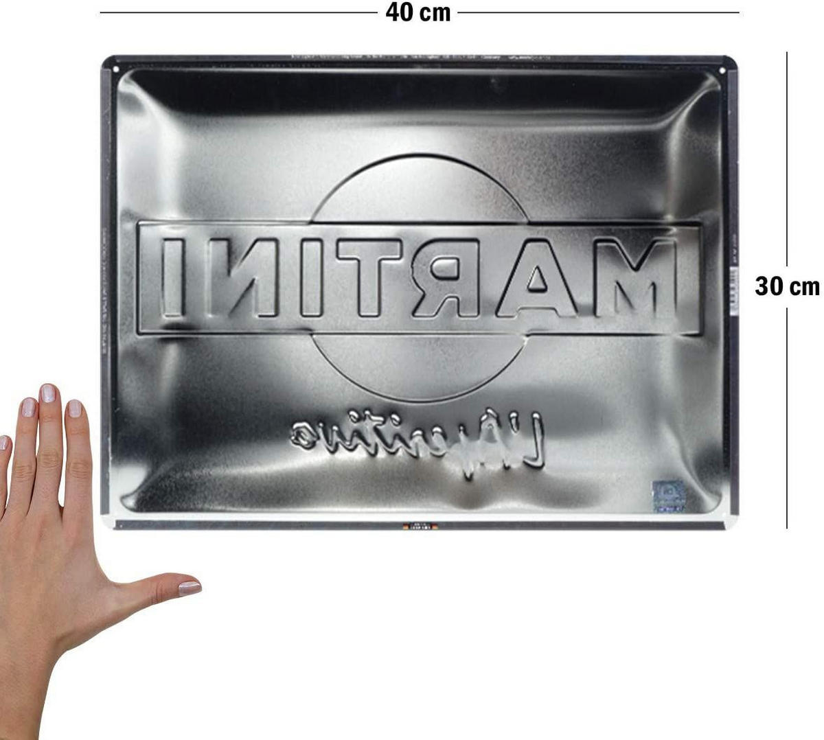 BLECHSCHILD 30/40 cm MartiniL'Aperitivo Racing Stripes - Multicolor, Metall (40/30/0.2cm) - Nostalgic-Art