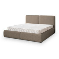 POLSTERBETT FELURO 160x200 cm mit Bettkästen - Braun - Braun, Holz (160/200cm) - MASSENO