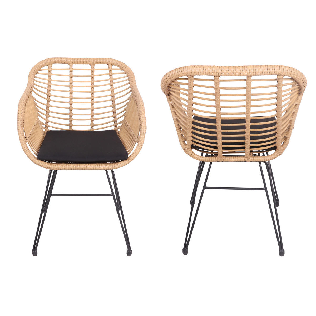 SESSEL Cinta Braun 2er-Set - Braun, Kunststoff (56/84/60cm) - Happy Garden