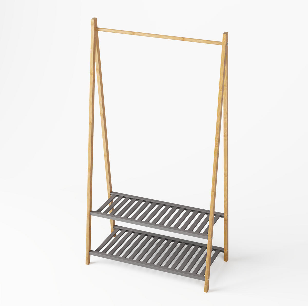 HOCHSCHRANK mit 2 offenen Fächern und Türen Bambus Natur - Braun, Holzwerkstoff (40/150/80cm) - Beauniv