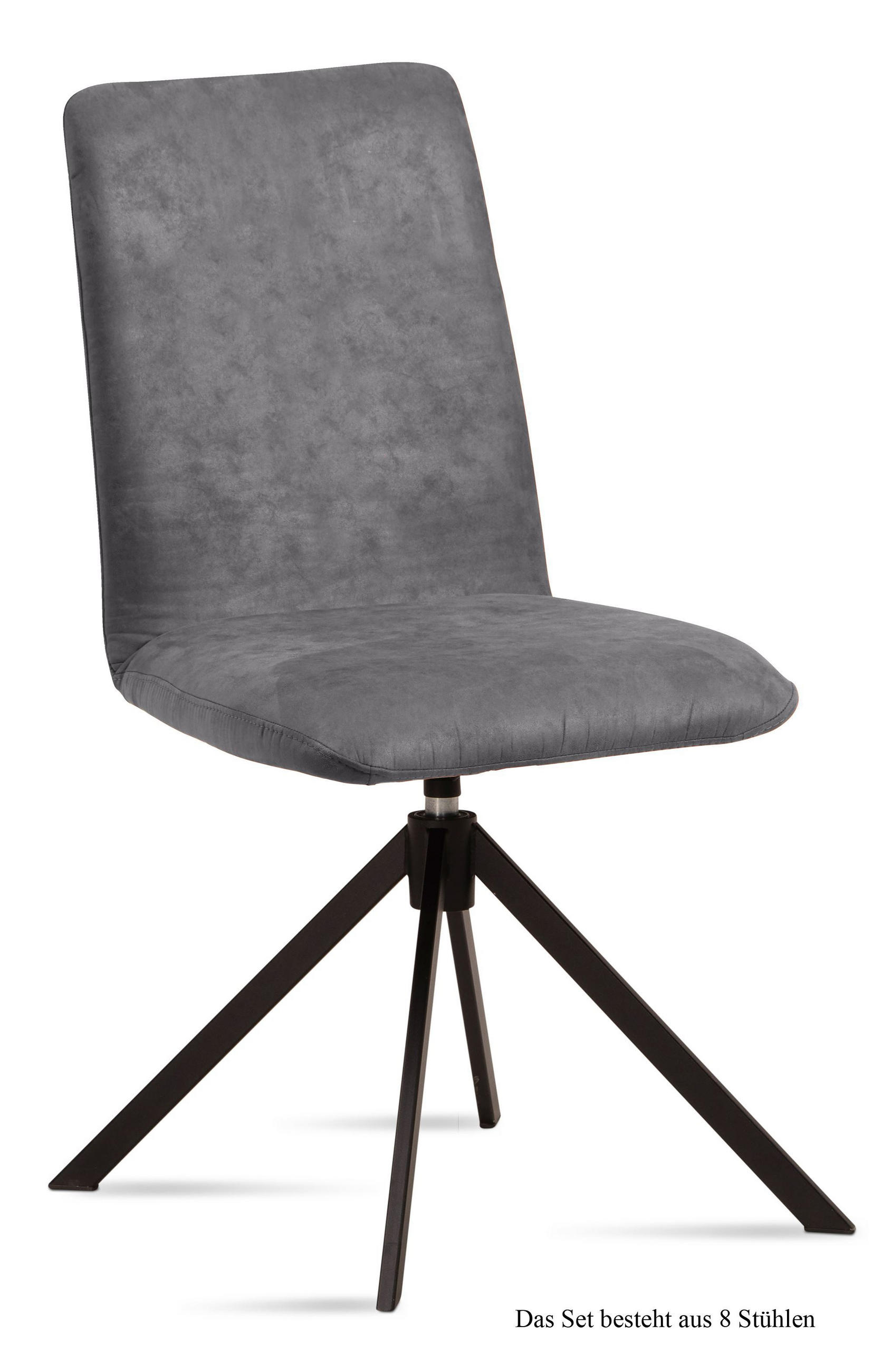 ESSZIMMERSTUHL drehbar (8er-Set) Deanne 47x92x60 Schwarz/Grau - Schwarz/Grau, Kunststoff (60/92/47cm) - 58aufmkessel