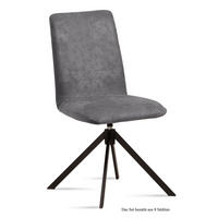 ESSZIMMERSTUHL drehbar (8er-Set) Deanne 47x92x60 Schwarz/Grau - Schwarz/Grau, Kunststoff (60/92/47cm) - 58aufmkessel
