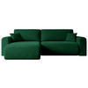 ECKSOFA mit Schlaffunktion und Bettkasten ORRO-L - 272x145x83 cm Grün Velours - Schwarz/Grün, Holzwerkstoff/Kunststoff (272/145cm) - ALTDECOR