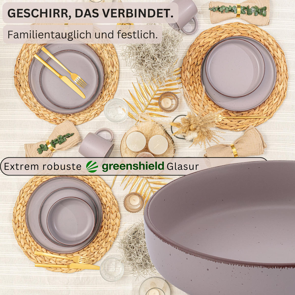 PASTASCHALEN BOMBAY BASALT - 4 teilig aus Steingut - Lila, Stein (20.5cm) - Sänger