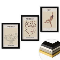 WANDBILDER 3er-Set - 20x30 cm Schwarzer Rahmen - Stilvolle Grafiken, Blumen, Figuren - Schwarz, Kunststoff (20/30cm) - ArtPrintCave