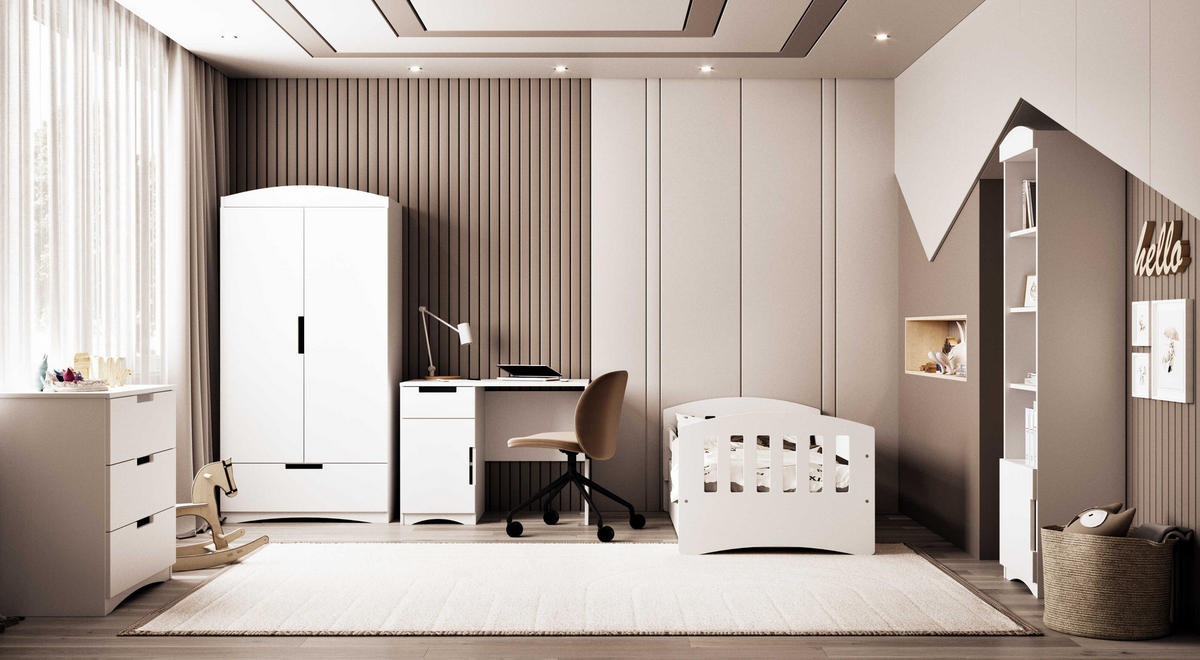 KINDERREGAL Classic II Weiß 46\186\36 - Weiß, Holzwerkstoff (46/186/36cm) - RAUMHIRSCH FURNITURE