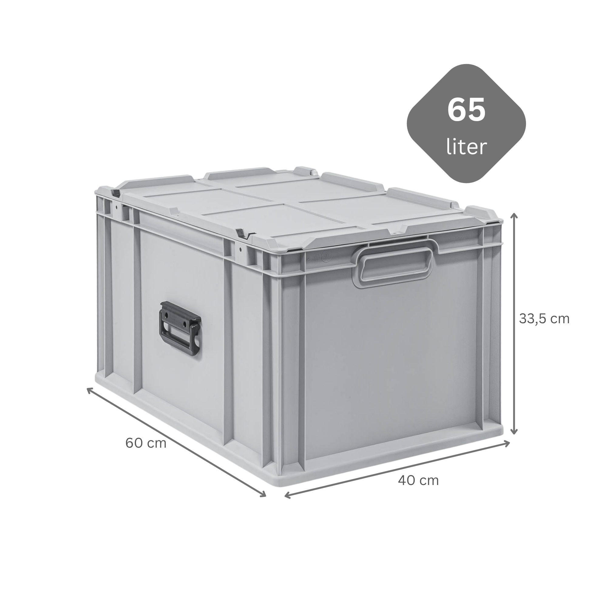 EUROBOX 5x Nextgen Portable 335x40x60cm 65 Liter - Grau, Kunststoff (40/33.5/60cm) - PROREGAL