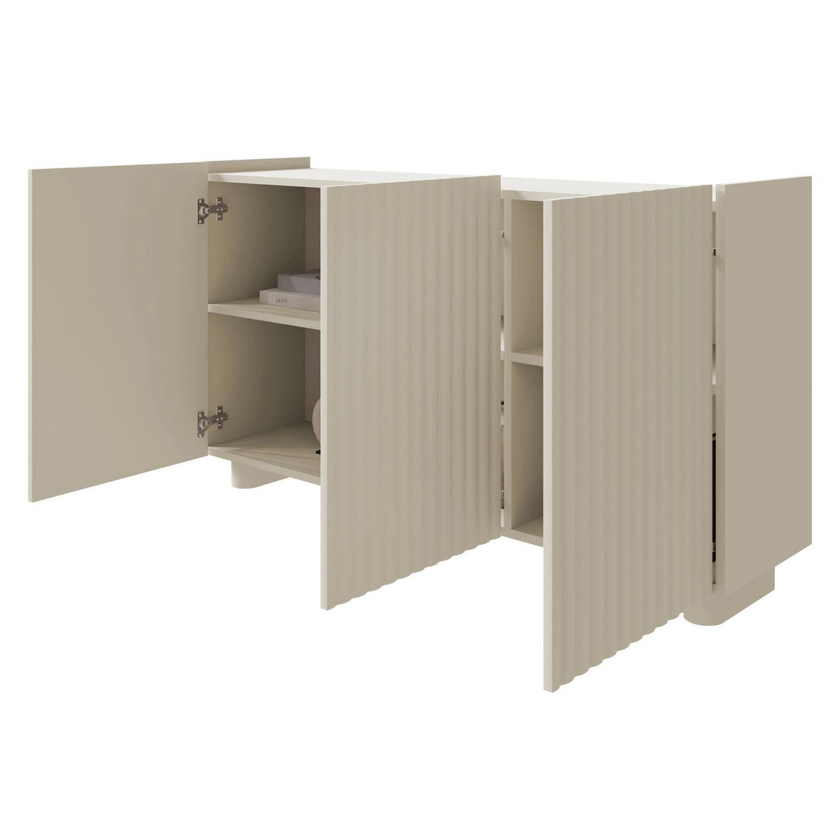 KOMODA 3dverová Fiorra greige 144 cm - kašmírová, kompozitné drevo (144/84/38.8cm) - Selsey