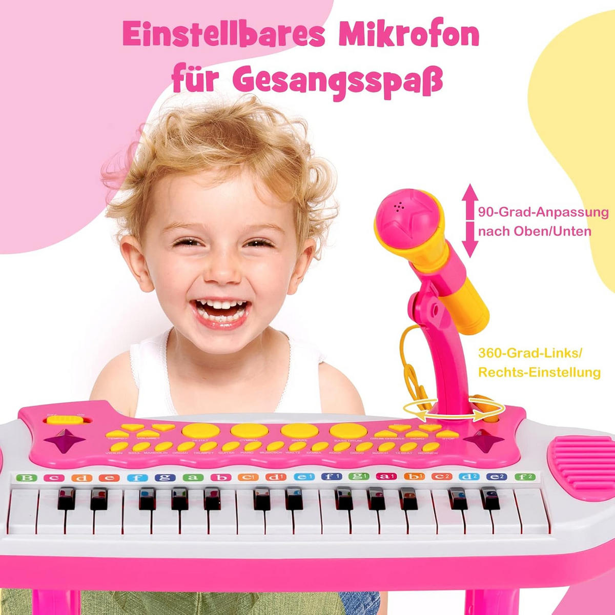 CHILDREN'S Musical Instrument Pink - Pink, Metall (47/20/27cm) - COSTWAY
