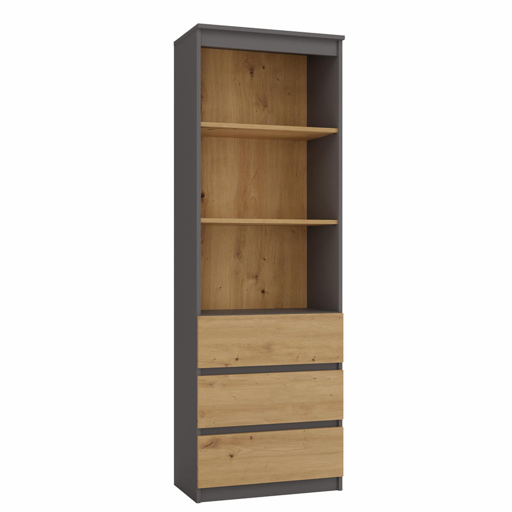 KNIŽNICA Antracit, Artisan 60/180/35 - antracitová, kompozitné drevo (60/180/35cm) - RAUMHIRSCH FURNITURE