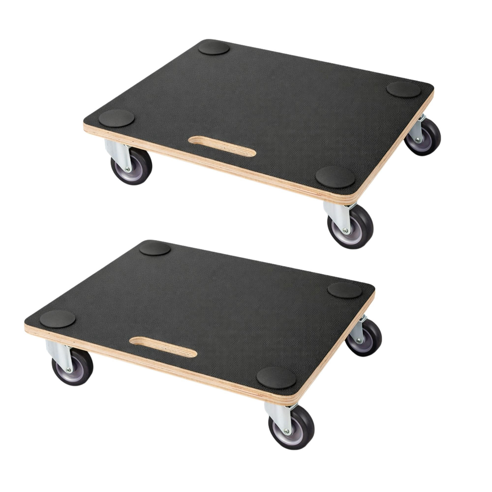 TRANSPORTROLLER Hercules modular 50x50 cm 2 Stück Traglast 200kg Siebdruck Holzplatte Schwarz - Schwarz, Metall (50/50/11.5cm) - PROREGAL
