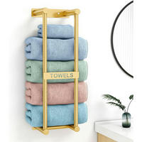 HANDTUCHREGAL Wandmontage Gold 56 cm - Multicolor, Metall (14/56.5/19cm)