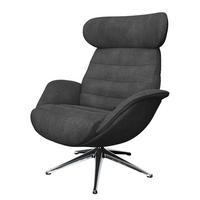 RELAXSESSEL - Chromfarben/Anthrazit, Textil/Metall (90/107/90cm) - home24