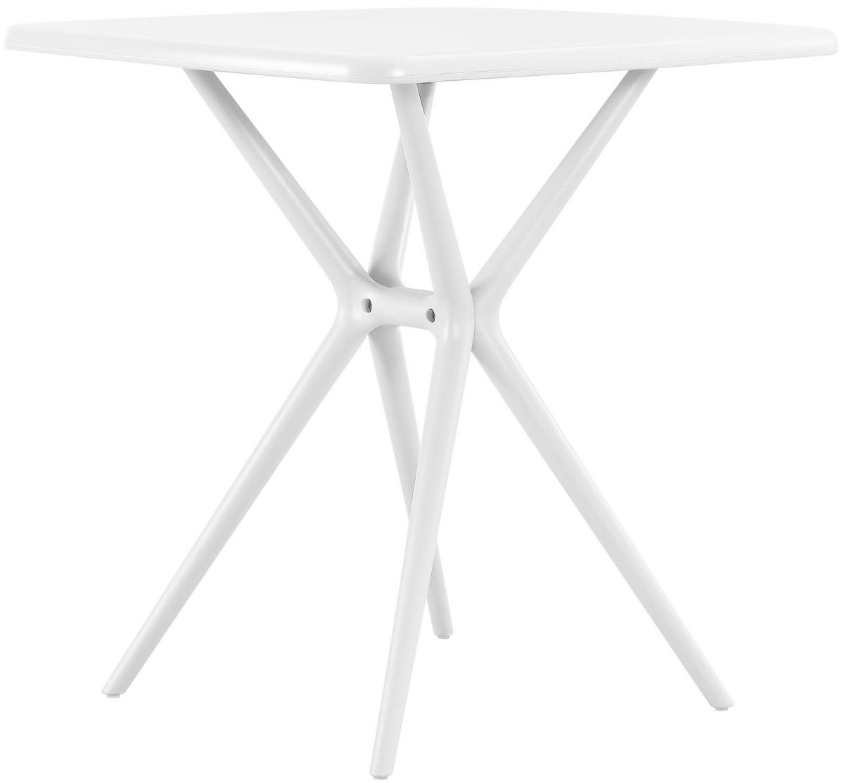 GARTENTISCH Sven eckig 72x72x76cm Kunststoff Weiß Balkontisch - Weiß, Kunststoff (72/72/76cm) - DELUKE