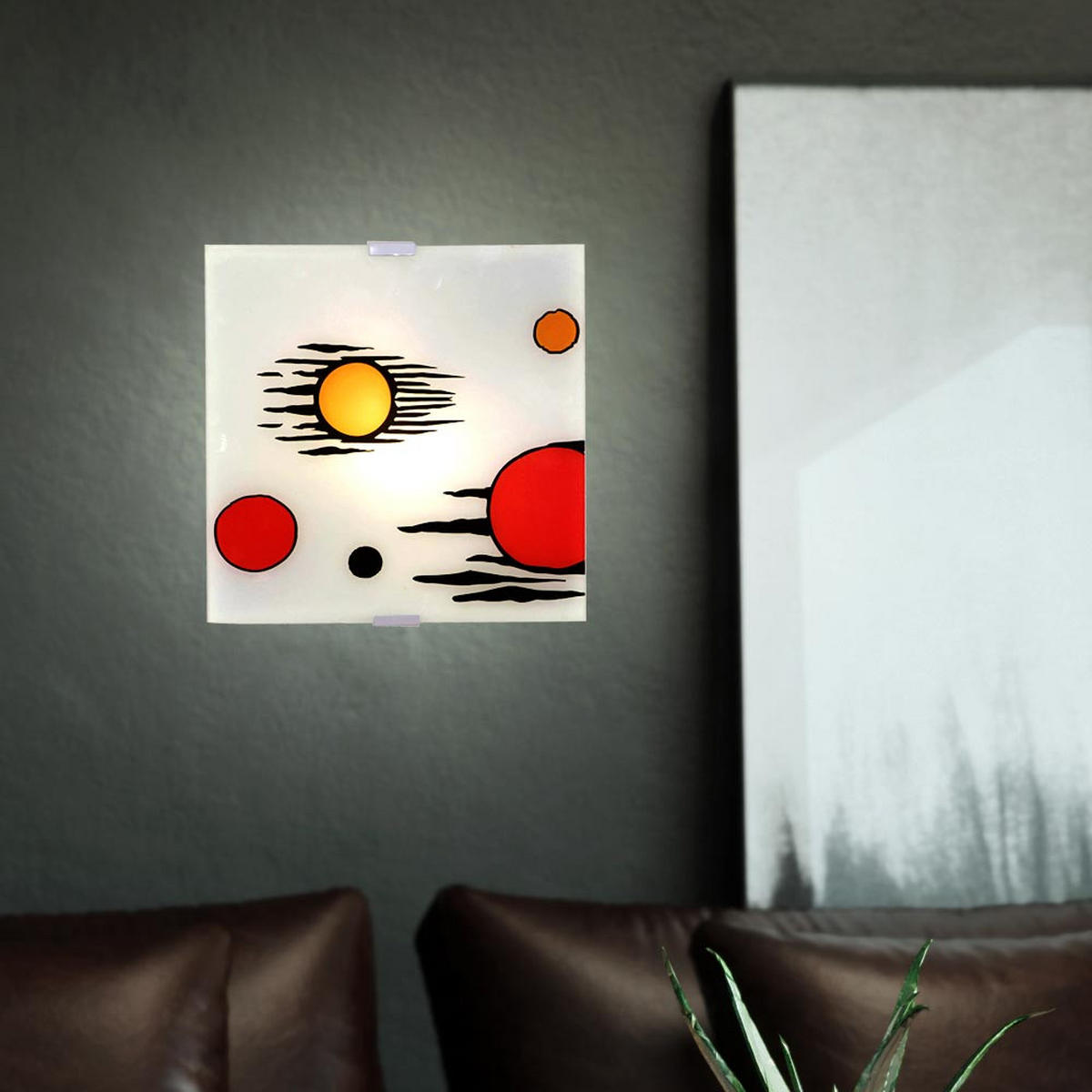 DECKENLEUCHTE Weiß satiniert - Weiß, Glas (29/29/6.5cm)