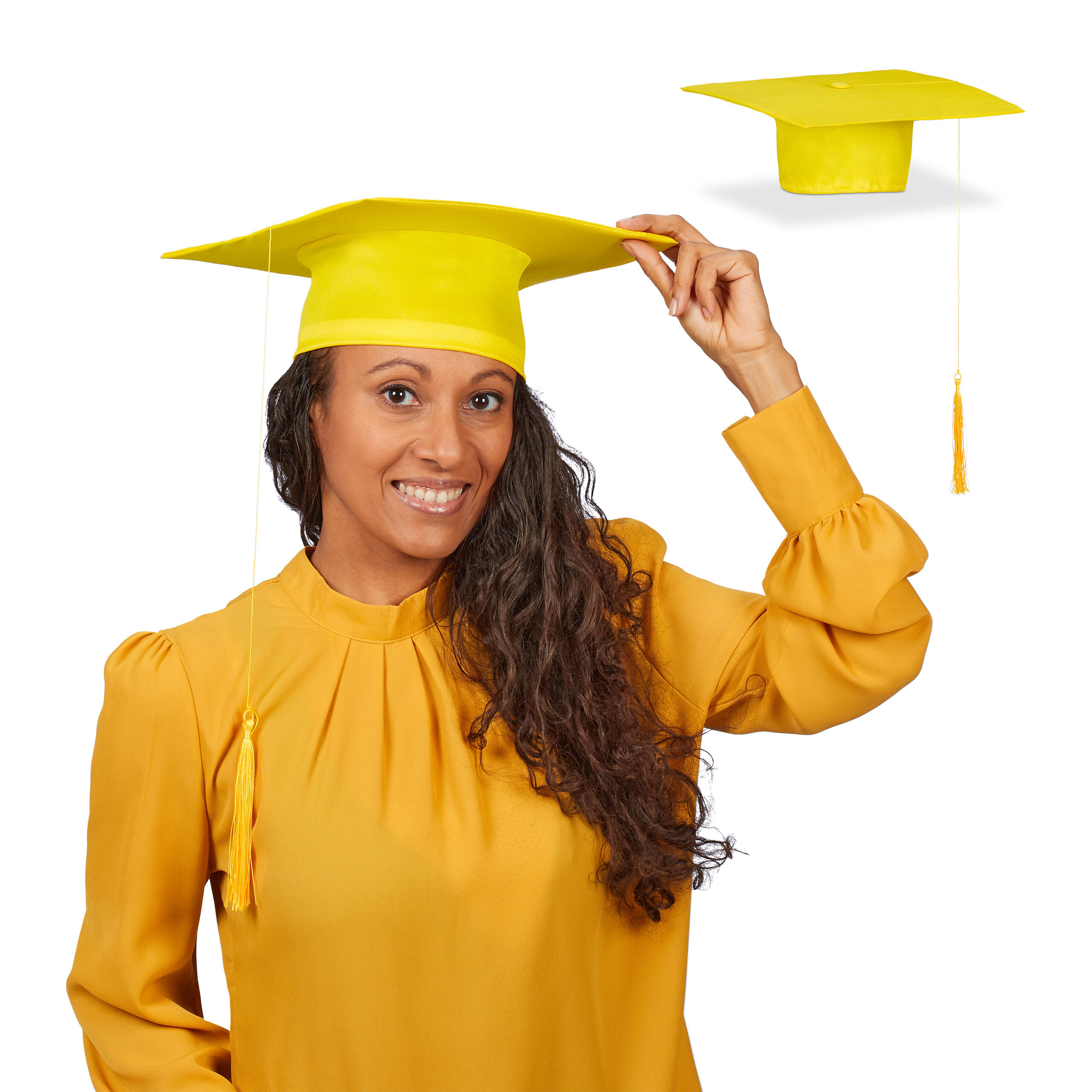 2XDOKTORHUT - Gelb, Textil (28/11/28cm) - Relaxdays