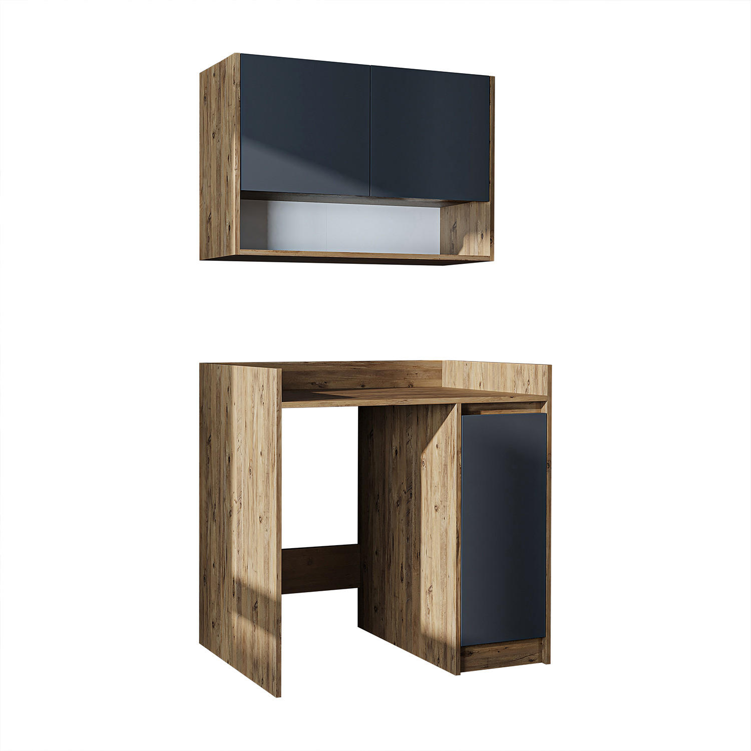 WASCHMASCHINENSCHRANK DERIN-II 100cm Breit, 189cm Hoch - Anthrazit, Holzwerkstoff (100/189/60cm)
