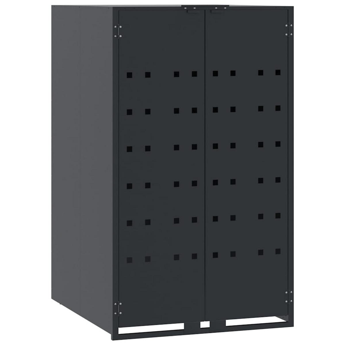 MÜLLTONNENBOX Gorilo für 1 Tonne Anthrazit 69x79x117 cm - Anthrazit, Metall (69/117/79cm) - DELUKE
