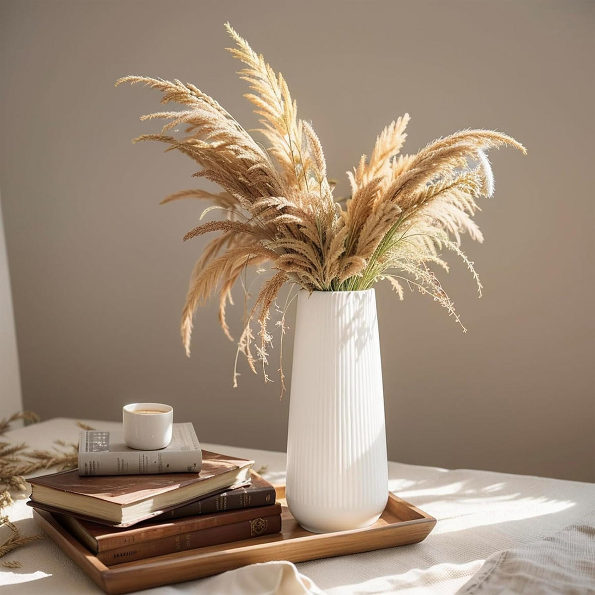 VASE 20 cm Keramik - Weiß, Keramik (20cm) - LIBRATON
