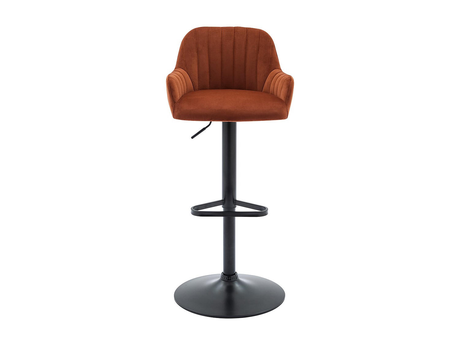 BARHOCKER - 47 cm x 49 cm - samt - terracotta Eleana - Terracotta, Textil/Metall (47/106/49cm) - Vente-Unique
