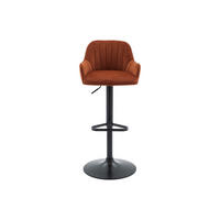 BARHOCKER - 47 cm x 49 cm - samt - terracotta Eleana - Terracotta, Textil (47/106/49cm) - Vente-Unique