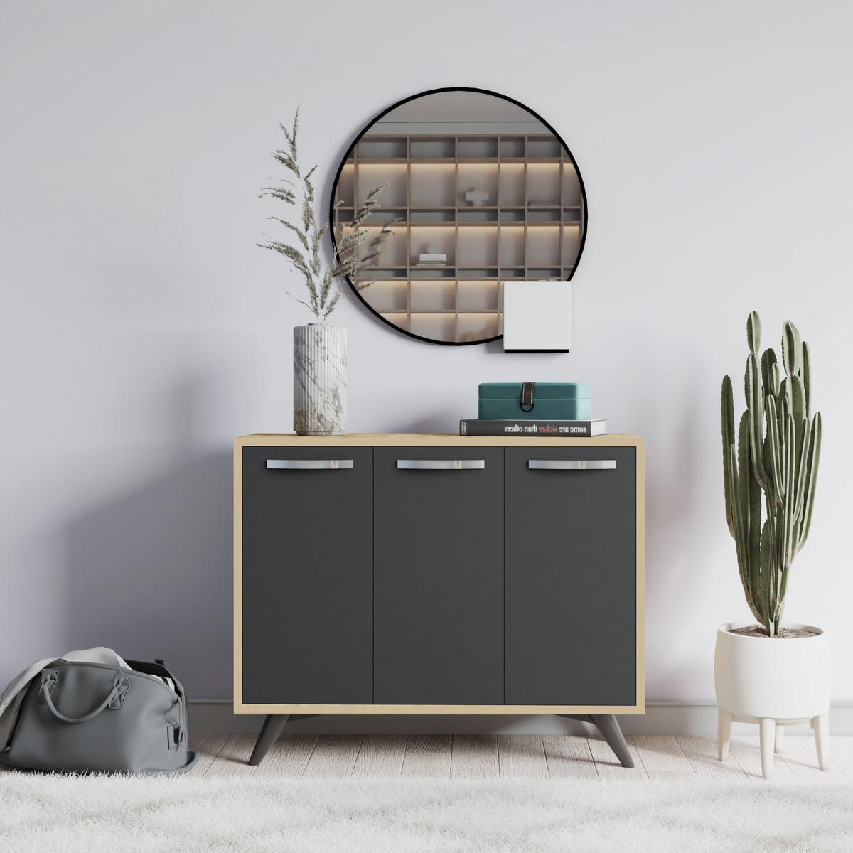 BUFFETSCHRANK piffa grau anthrazit - Grau, Holz (35/82/100cm) - Habitat Garten