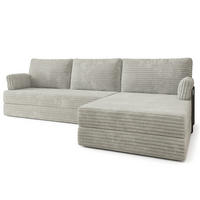 ROHOVÁ SEDAČKA ANKO modulární Boneless pohovka s funkcí spaní, světle šedá TILIA 83 - světle šedá, textil (270/160cm) - MASSENO