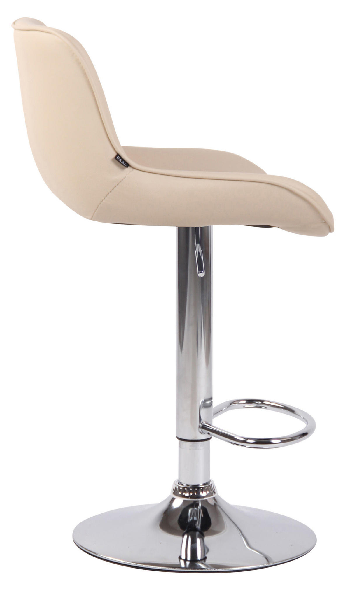 BARHOCKER Lento, Gestell Metall in Chromoptik, Kunstleder Creme - Chromfarben/Creme, Kunststoff/Textil (50/100/50cm) - TPFLiving