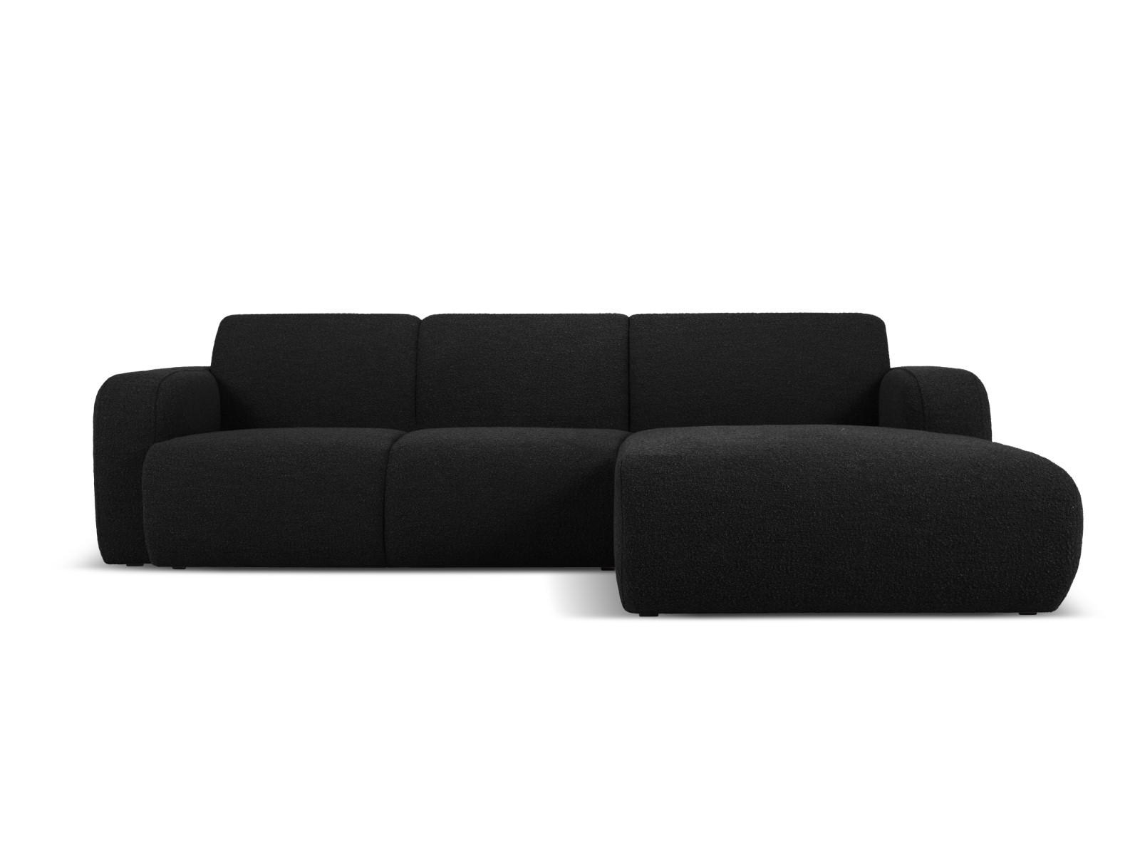 ECKSOFA rechts Molino aus Boucle schwarz 4 Sitzplätze - Schwarz, Textil (170/250cm) - Micadoni