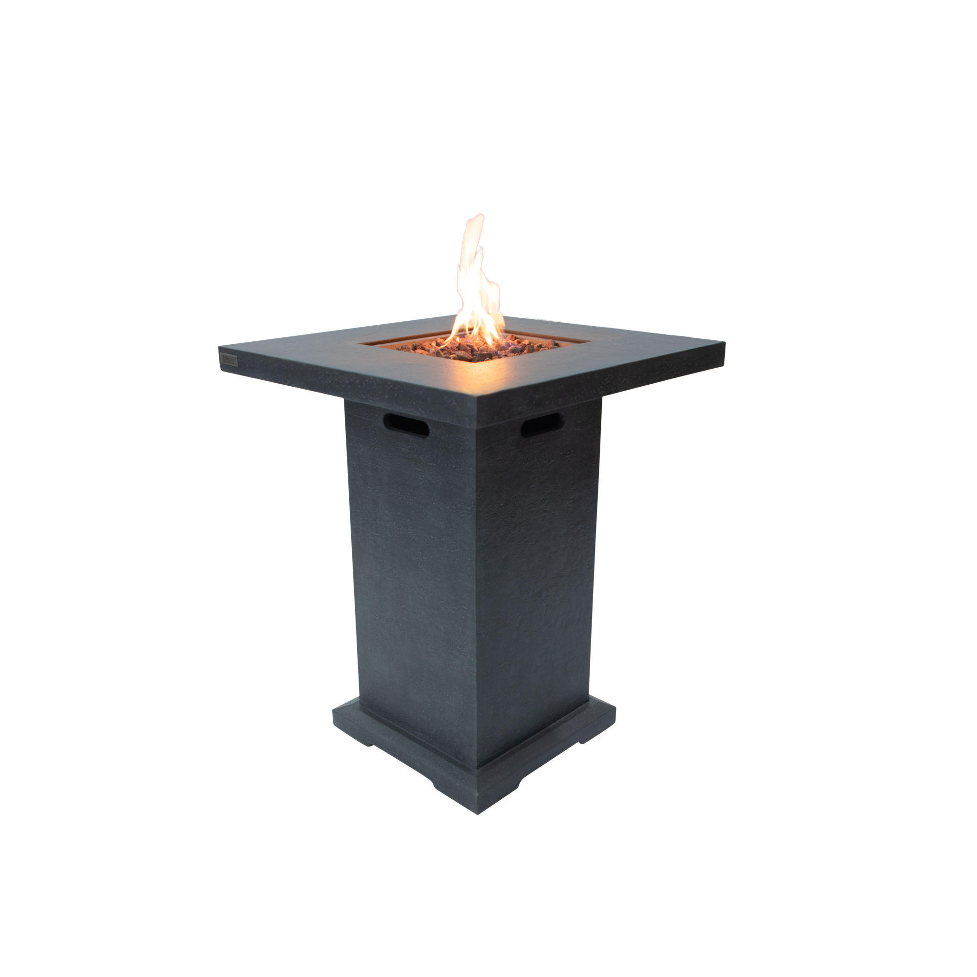 FEUERTISCH MONTREALl Bartische aus GF-Beton 56/56/106 cm - Dunkelgrau, Naturmaterialien (87/106/87cm) - Elementi