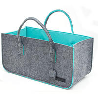 FILZTASCHE, 50x25x25 cm, Grau/türkis - Grau, Kunststoff (50/25/25cm) - Dunedesign